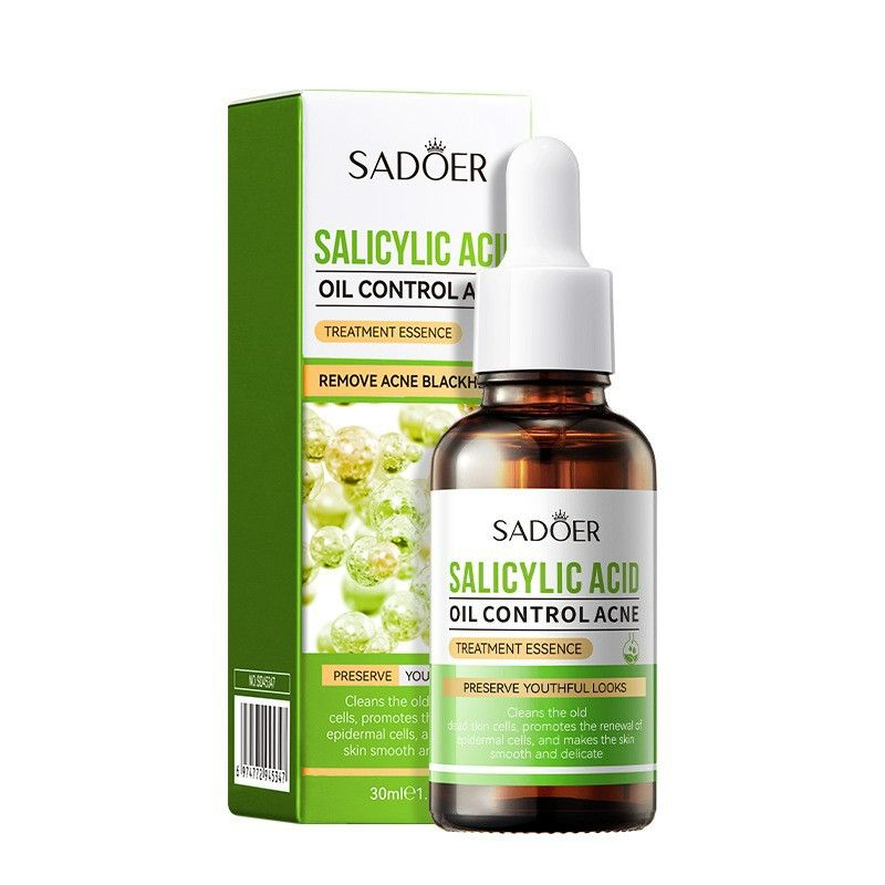 SADOER Salicylic Acid Face Serum Moisturizing Acne Removal Facial Essence Oil Control Anti-Acne Face Skin Care Remove Acne Blackhead Serum