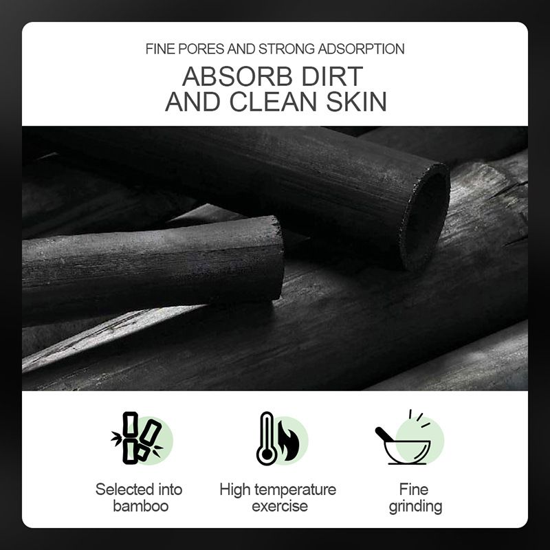 SADOER Bamboo Charcoal Blackhead Remove Face Mask Deep Cleansing Black Mask Skin Care Shrink Pore Peel-off Nose Mask
