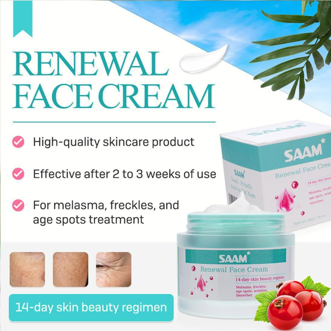 Renewal Face Cream 50g for Melasma and Freckles Treatment