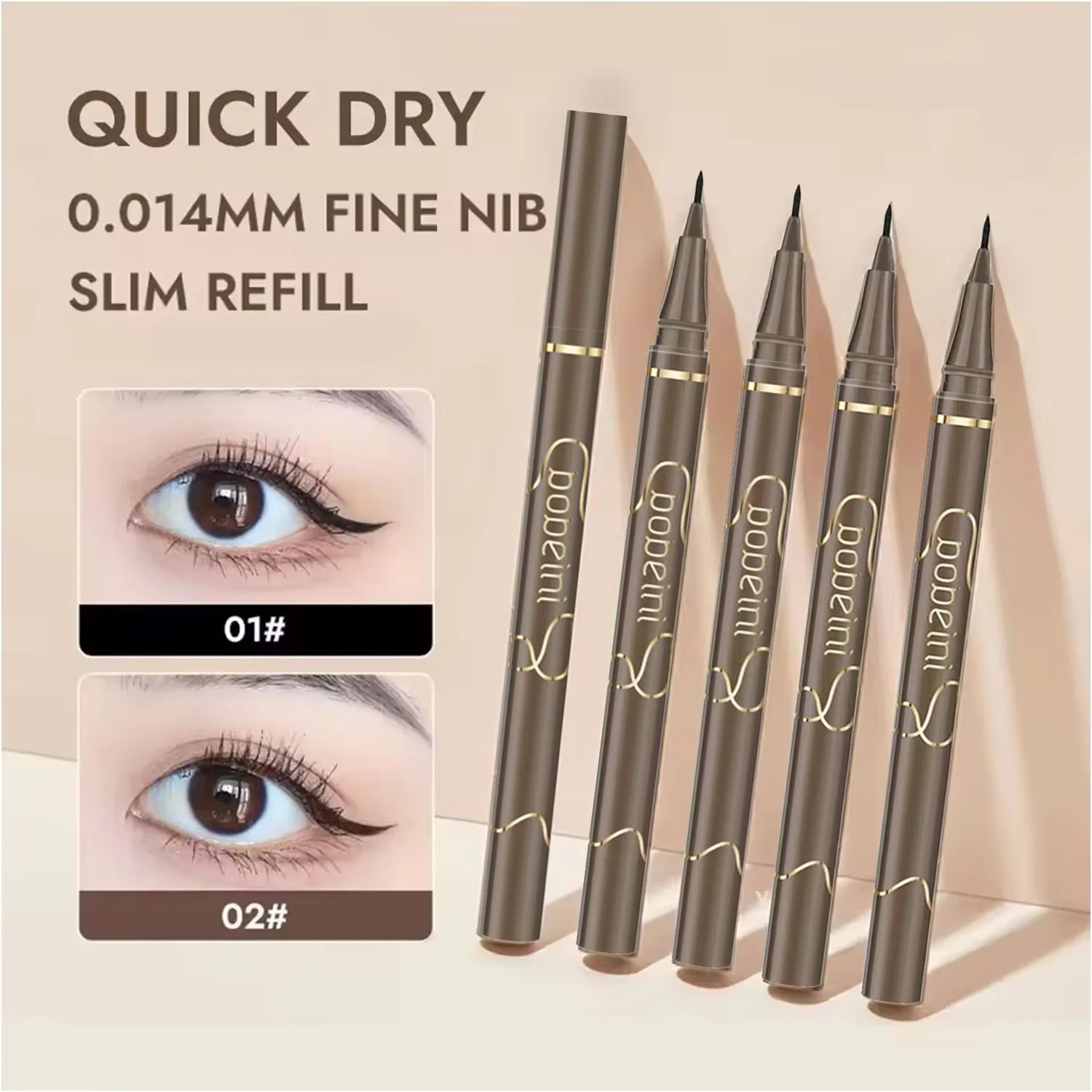 Ultra Thin Black Lower Eyelash Eyeliner Pen Waterproof Lasting Smooth Lying Silkworm Eyes Liner Pencils Eye Makeup Tools Liquid Eyeliner