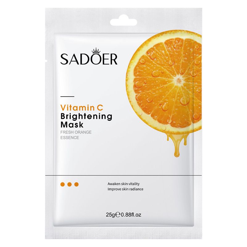 SADOER 9PCS Skin Care Set Vitamin C Whitening Brightening Set Face Toner + Face Cleanser + Vitamin C Face Serum + Hydrating Spray + 5PCS Face Mask
