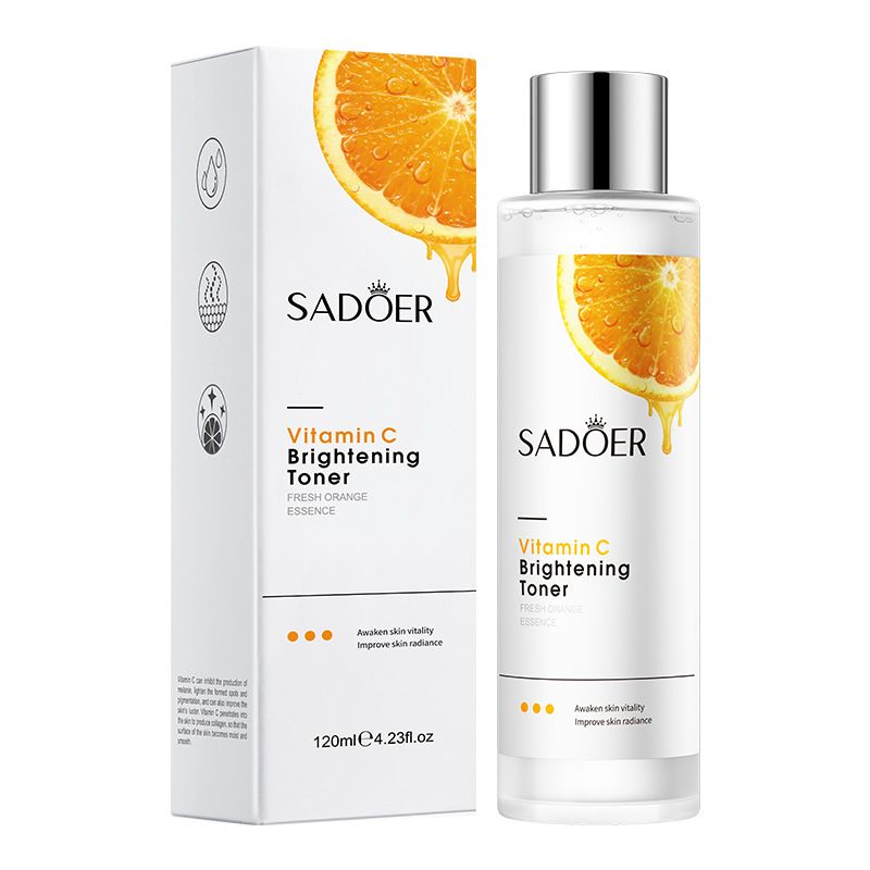 SADOER 9PCS Skin Care Set Vitamin C Whitening Brightening Set Face Toner + Face Cleanser + Vitamin C Face Serum + Hydrating Spray + 5PCS Face Mask