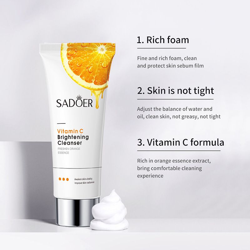 SADOER 9PCS Skin Care Set Vitamin C Whitening Brightening Set Face Toner + Face Cleanser + Vitamin C Face Serum + Hydrating Spray + 5PCS Face Mask