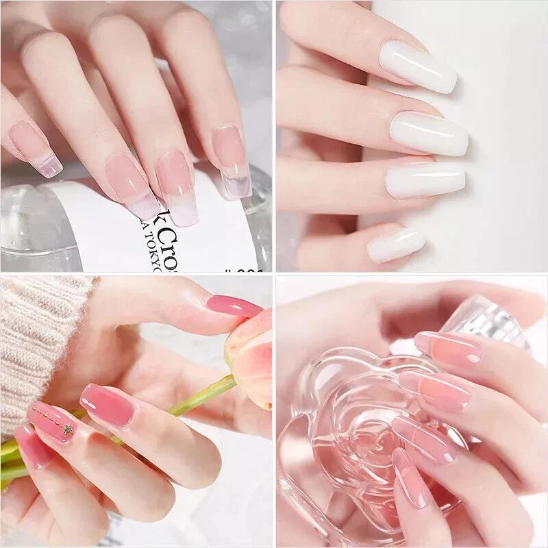 12pcs Poly Extension Gel Nail Kit Poly Nail Polish Kit Manicure Kit With UV Led Lamp Builder Nail Gel Set Nail Tools
