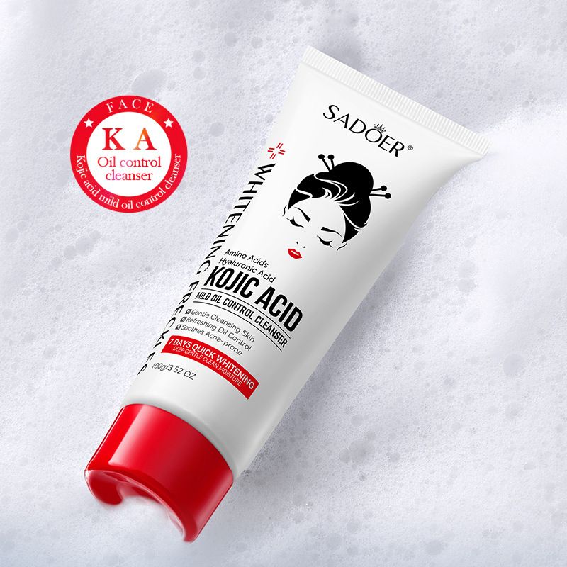 SADOER 9PCS Skin Care Set Kojic Acid Face Serum + Oil Control Face Cleanser + Freckle Removing Face Cream + Hydrating Tender Hand Cream + 5PCS Whitening and Spot-Removing Masks