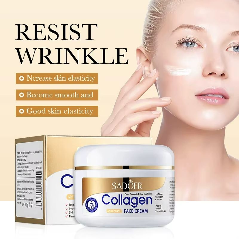 SADOER Collagen Anti-wrinkles Face Cream Skincare Moisturizing Hydrating Anti-aging Facial Cream Beauty Face Skin Care Products
