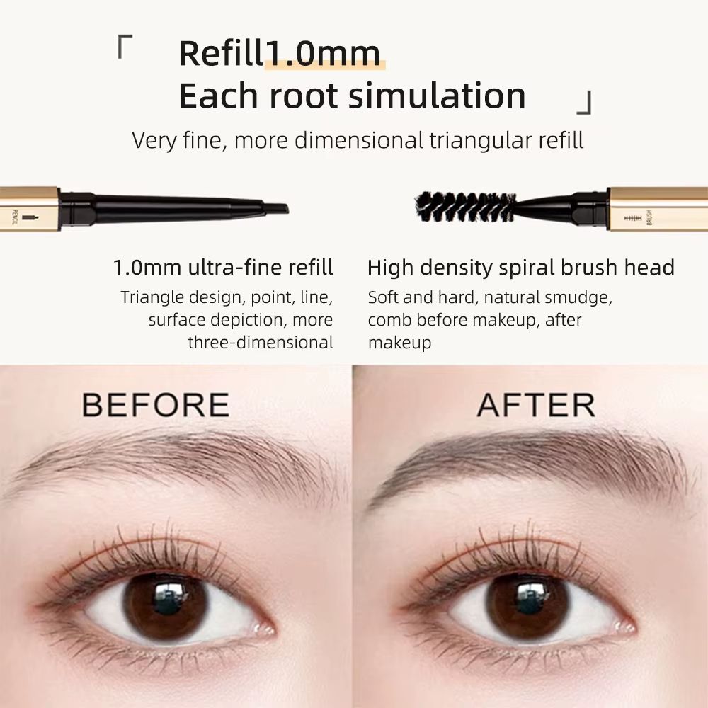 Long Lasting Double Head Eyebrow Pencil Waterproof and Sweat-proof Eye Brow Pen for Natural Looking Eyebrows All Day Wear Gift
