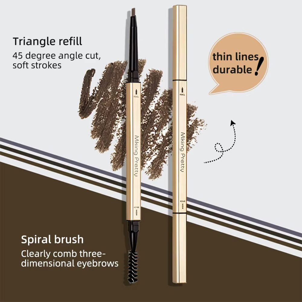 Long Lasting Double Head Eyebrow Pencil Waterproof and Sweat-proof Eye Brow Pen for Natural Looking Eyebrows All Day Wear Gift