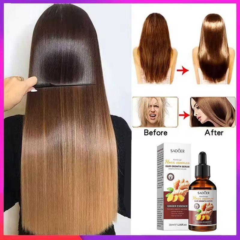 SADOER Ginger Hair Growth Serum Hair Repair Hair-care Conditioner Hair Essential Oil Anti Frizz Nourishing Hydrating Hair Care Essence