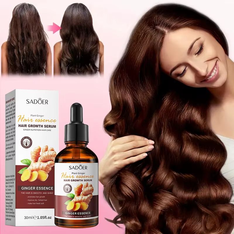SADOER Ginger Hair Growth Serum Hair Repair Hair-care Conditioner Hair Essential Oil Anti Frizz Nourishing Hydrating Hair Care Essence