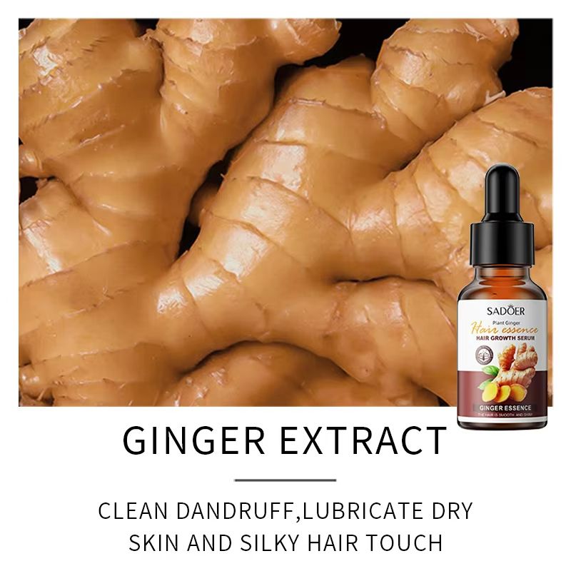SADOER Ginger Hair Growth Serum Hair Repair Hair-care Conditioner Hair Essential Oil Anti Frizz Nourishing Hydrating Hair Care Essence