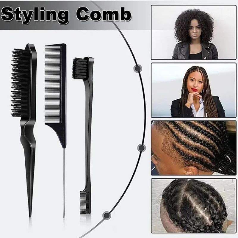 6PCS Hair Styling Comb Set  Hair Brush Hairdressing Spray Bottle Kit Hair Braiding Loop Rat Tail Comb Teasing Hair Brush Edge Control Hair Brush Mist Sprayer Hair Styling Tools