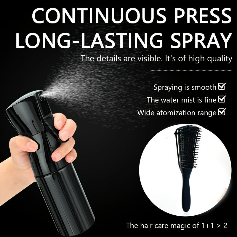 11PCS Hair Comb Set Hair Brush Set for Teasing Edge & Back Brushing Curly Hair Brush Set with Spray Bottle Scalp Massager Shampoo Brush Premium Wide Tooth Comb Flower Hair Clip Hair Styling Tool