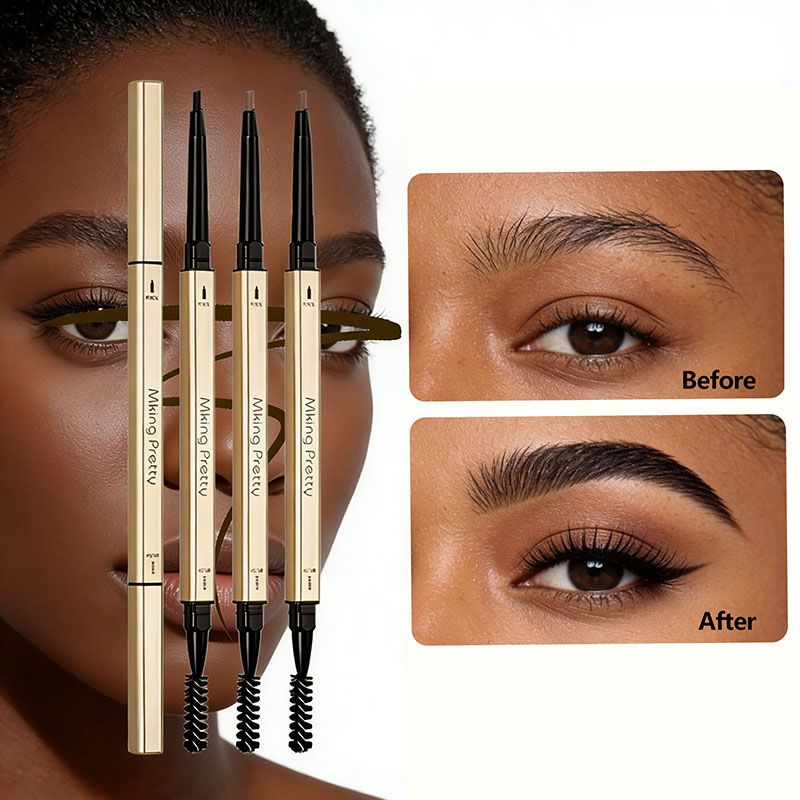 Long Lasting Double Head Eyebrow Pencil Waterproof and Sweat-proof Eye Brow Pen for Natural Looking Eyebrows All Day Wear Gift