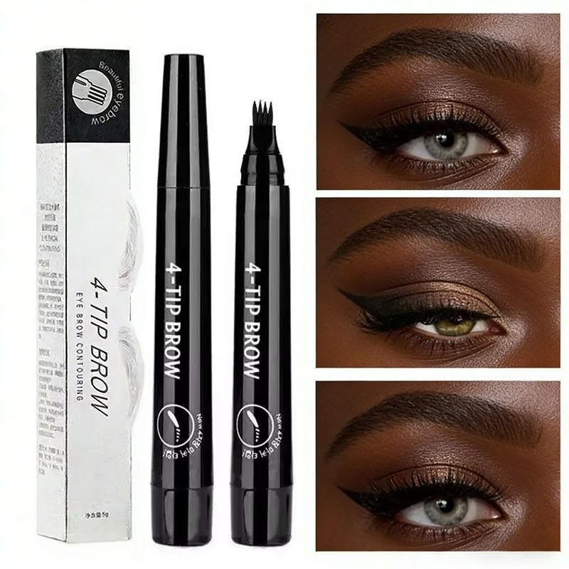 4 Point Eyebrow Pencil Long Lasting 4 Prong Tip Eyebrow Pen 4 Fork Eyebrow Pencil Waterproof Liquid Eye Brow Pencil