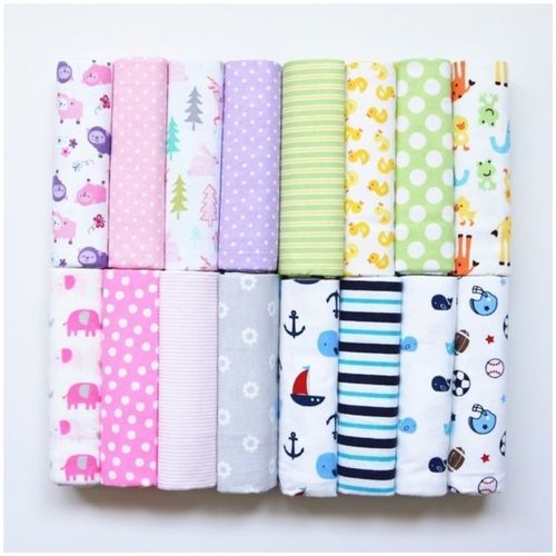 CLEARANCE OFFER 4Pcs Cute Printed Pure Cotton Baby Boy Shawl Super-soft Flannel Receiving Newborn Baby Blanket