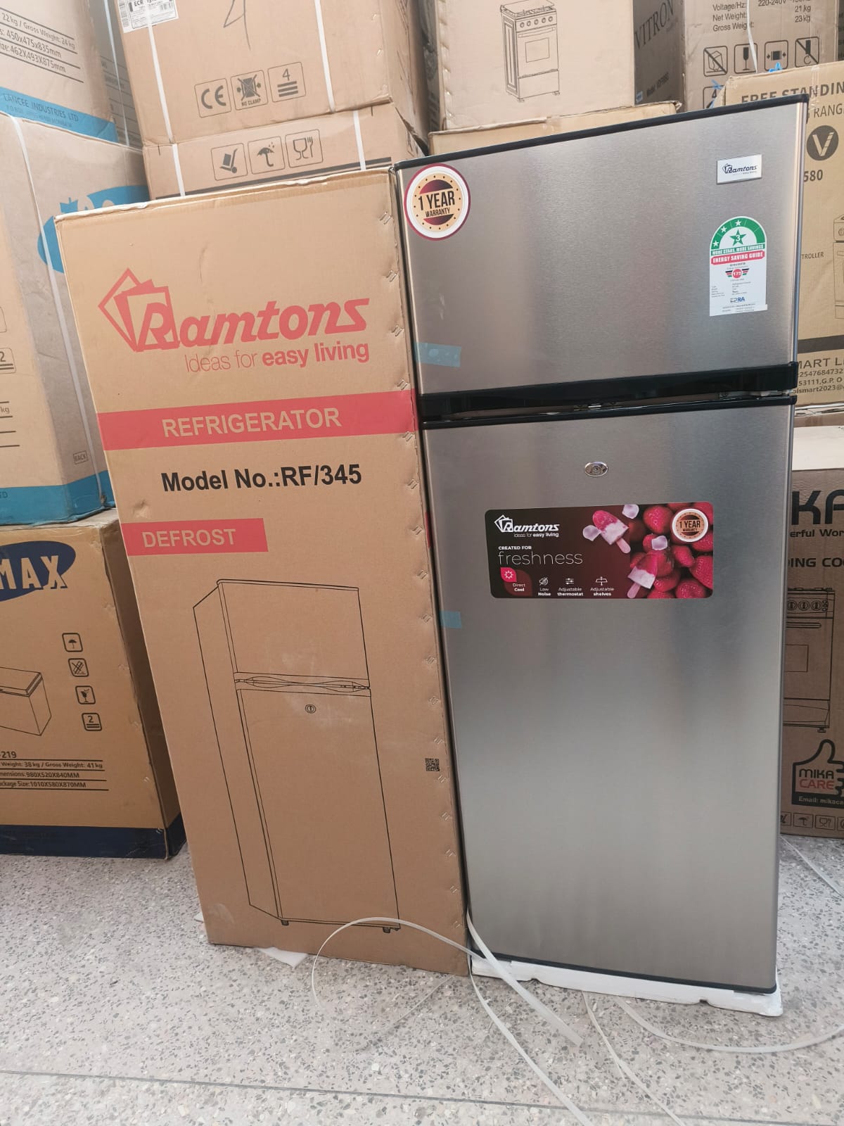 CLEARANCE OFFER 204 litres Ramtons rf/345 direct cool silver double door refrigerator