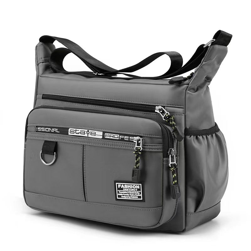 New large capacity men's shoulder bag, waterproof and wear-resistant backpack, multi pocket business and leisure men's crossbody bag