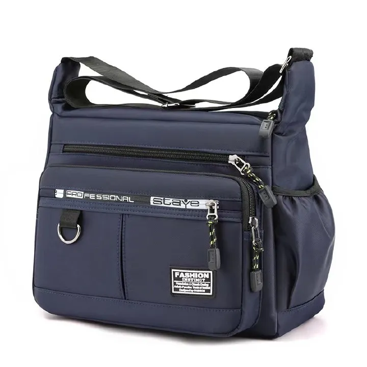 New large capacity men's shoulder bag, waterproof and wear-resistant backpack, multi pocket business and leisure men's crossbody bag