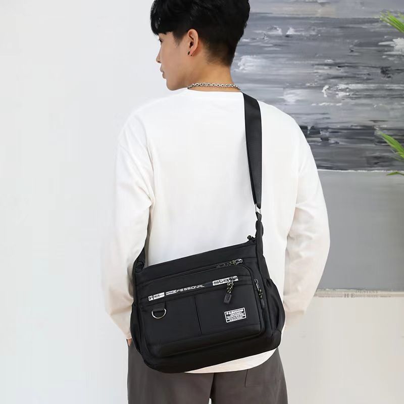 New large capacity men's shoulder bag, waterproof and wear-resistant backpack, multi pocket business and leisure men's crossbody bag