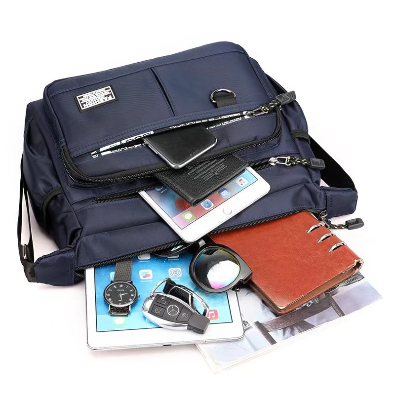 New large capacity men's shoulder bag, waterproof and wear-resistant backpack, multi pocket business and leisure men's crossbody bag