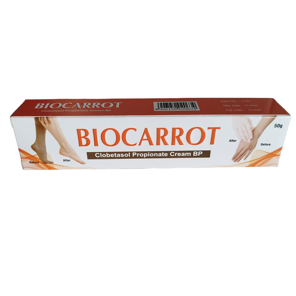 Bio Carrot Skin Lightening Cream. Lighten Dark Spots, Marks, Scars, Skin, Moisturizes, Evens, Whiten Black Spots, Blemishes & Imperfections.