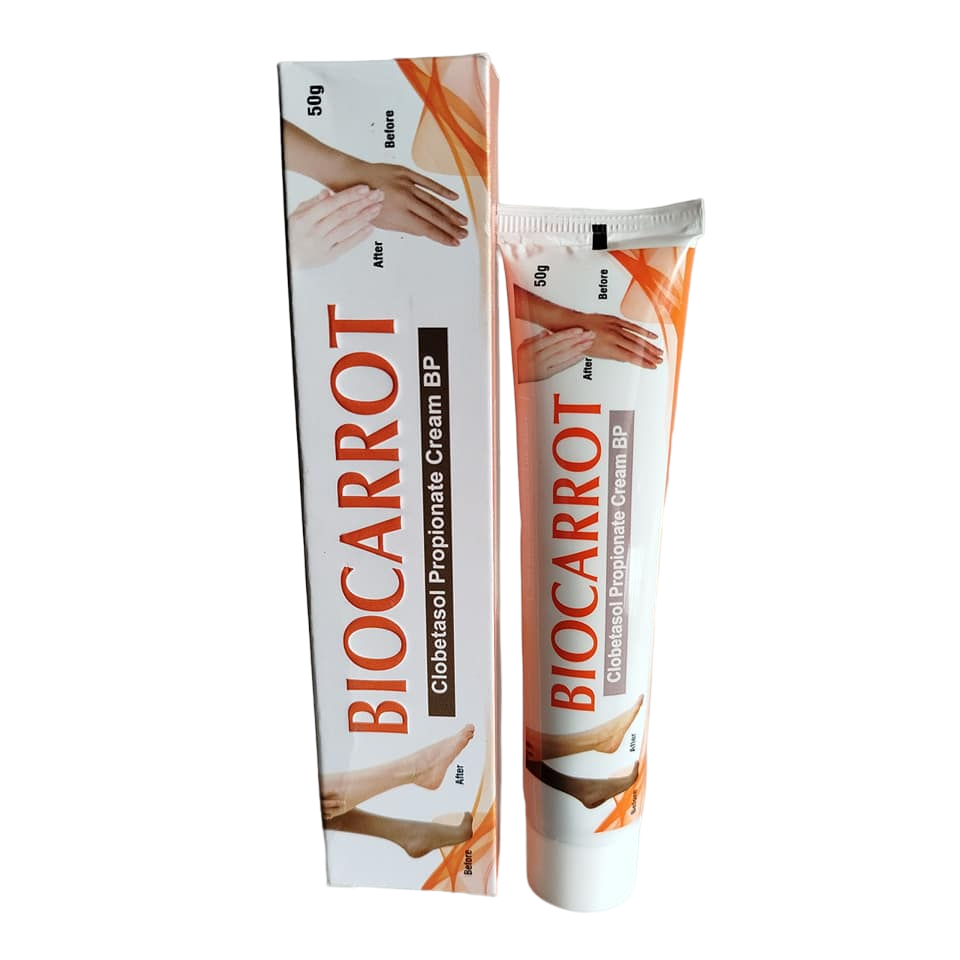 Bio Carrot Skin Lightening Cream. Lighten Dark Spots, Marks, Scars, Skin, Moisturizes, Evens, Whiten Black Spots, Blemishes & Imperfections.