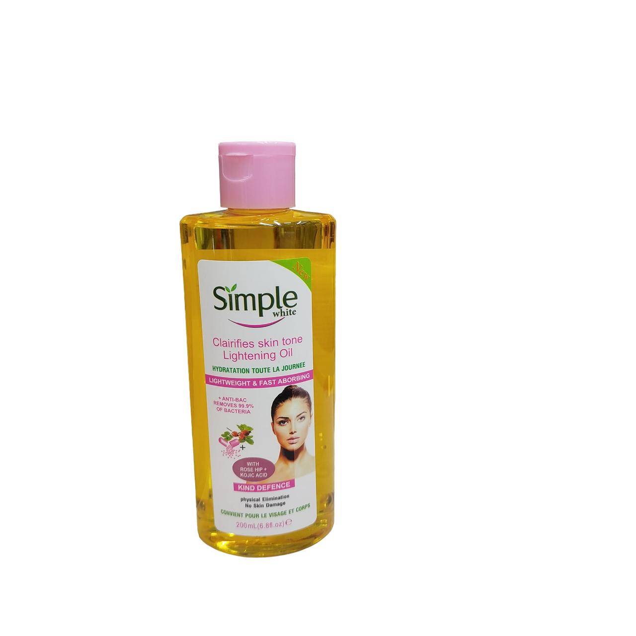 Simple White Skin LIGHTENING Oil with rosehip & kojic acid. Lighten Acne marks, Scars, Removes stretch marks, Brightens, Moisturizes, clarifies and evens the skin tone.