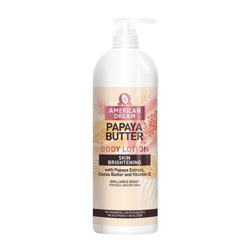 America Dream PAPAYA Butter Skin Brightening Body Lotion. 750ml (BIG SIZE) Brightens Dull skin, Exfoliates, Removes Blemishes, Stretch Marks, Wrinkles, Smooths, Softens & Boosts Brilliance.