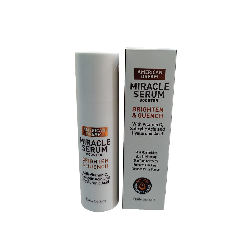 American Dream SALICYLIC ACID Brighten & Quench Miracle Face Serum with Vitamin C & Hyaluronic Acid. Removes Blemishes, Imperfections, Wrinkles, Fine Lines, Is Anti-Aging, Hydrates, Smooths & Brighten