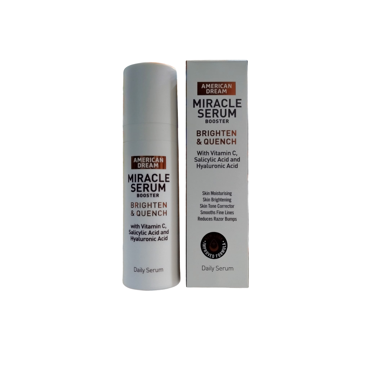 American Dream SALICYLIC ACID Brighten & Quench Miracle Face Serum with Vitamin C & Hyaluronic Acid. Removes Blemishes, Imperfections, Wrinkles, Fine Lines, Is Anti-Aging, Hydrates, Smooths & Brighten