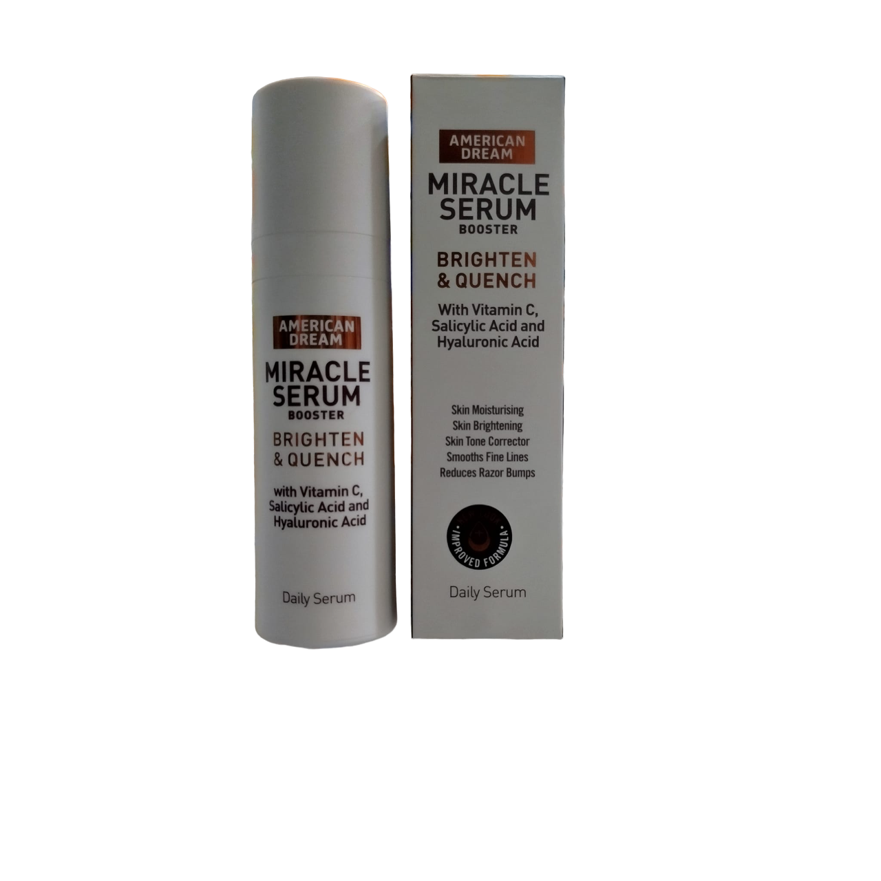 American Dream SALICYLIC ACID Brighten & Quench Miracle Face Serum with Vitamin C & Hyaluronic Acid. Removes Blemishes, Imperfections, Wrinkles, Fine Lines, Is Anti-Aging, Hydrates, Smooths & Brighten