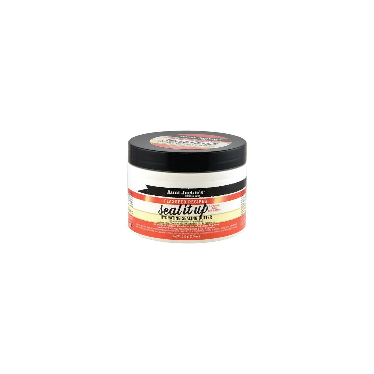 Aunt Jackies Seal It Up Flaxseed, Shea Butter, Avocado, Honey & Castor Oil Hydrating Sealing Butter. Grows Hair, Moisturizes, Reduce Hair Loss, Split Ends, Seals Ends & Prevent shedding and thinning