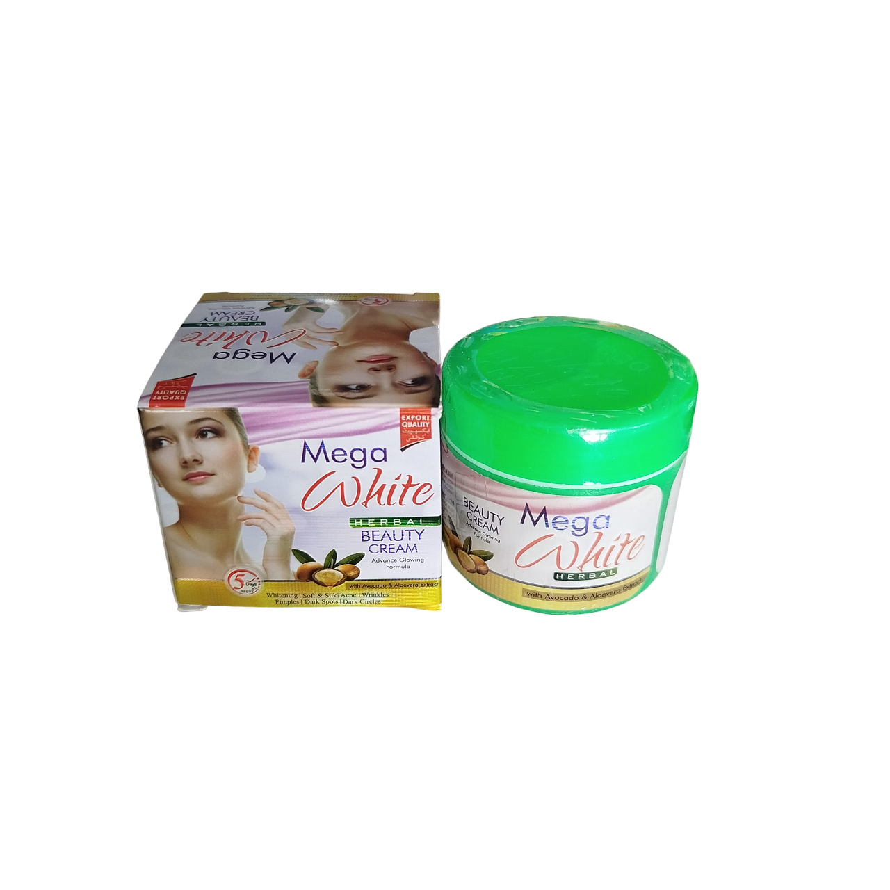 New Mega White BIG SIZE Herbal Beauty Face Cream. Removes Acne, Pimples, Wrinkles, Dark Spots, Dark Circles, Moisturizes, Nourishes & Softens.