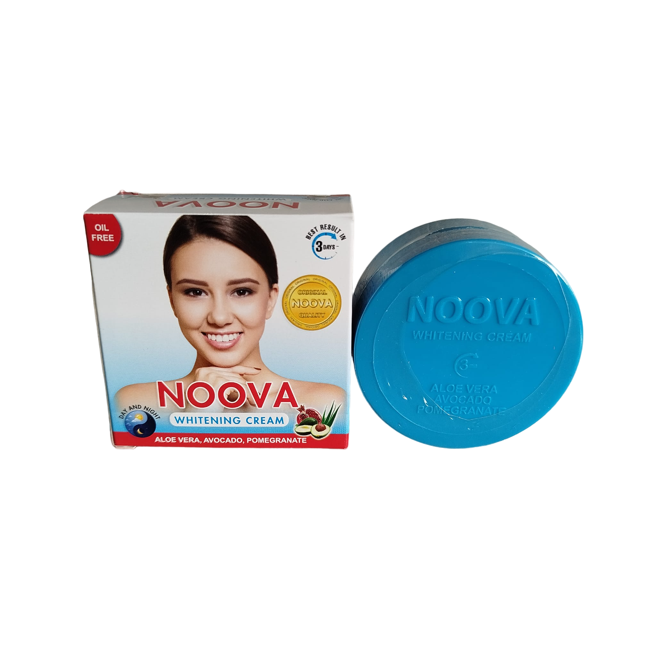 Noova Pomegranate, Aloe & Avocado Day & Night whitening Cream. Moisturizes, Improve elasticity, Prevent Breakouts, Fights Bacteria, Removes Pimples, Marks, Wrinkles, Burns, Cut Marks, Glows & Softens