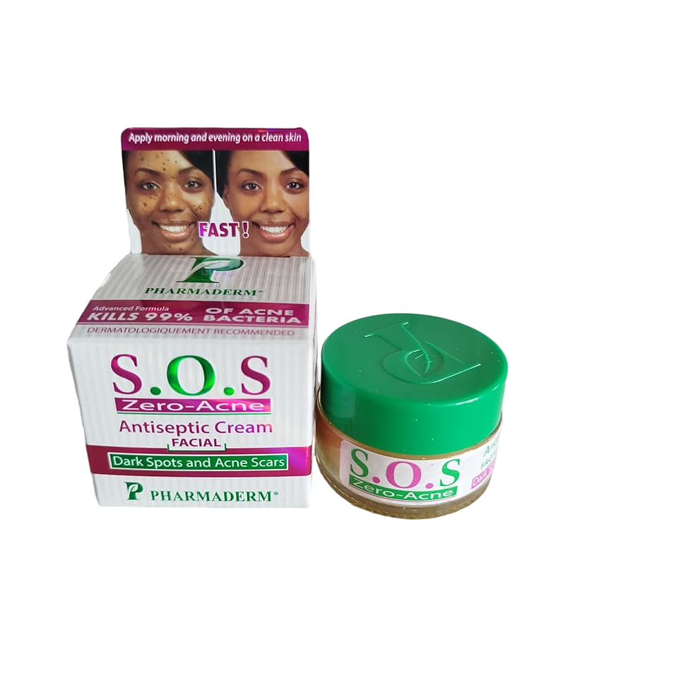 SOS Zero Acne antiseptic Face Cream. Prevent new Pimples, Removes Dark Spots, Acne Scars, Treats Acne & Kills 99% of Acne Bacteria.