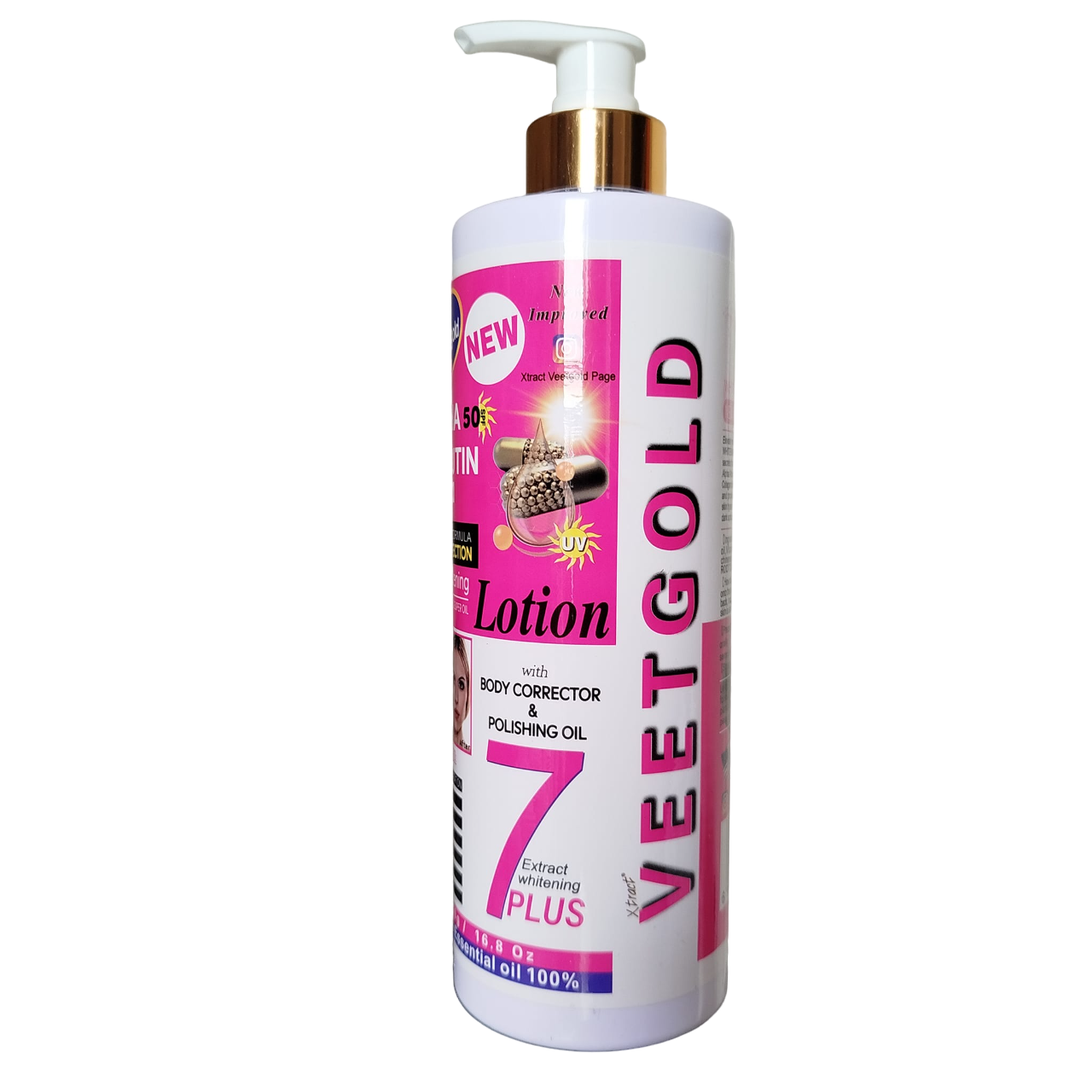 Veet Gold ALPHA ARBUTIN & Collagen Face & Body Lotion SPF50. Clears ACNE, Scars, Age Spots, Sun Burns, Fades Hyperpigmentations, Evens, Polishes, Glows, Lightens Dark Spots & Offers UV- Protection