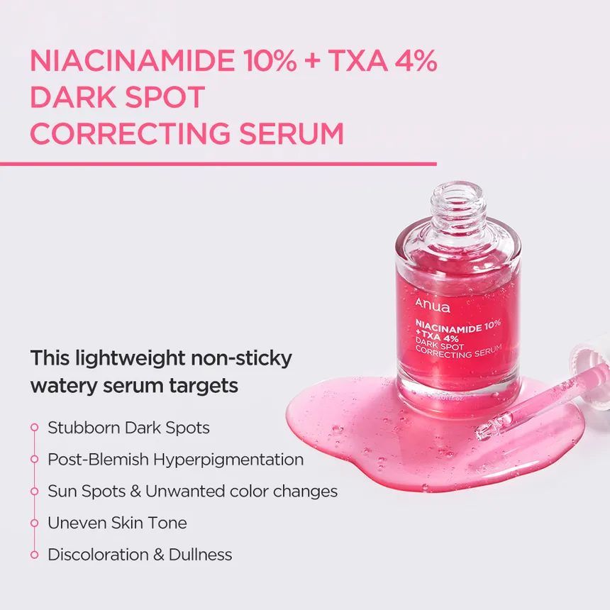 Anua Niacinamide 10% + TXA 4% & Alpa Arbutin Dark Spot Correcting Serum. Moisturizes, Removes Dark Spots, Hyperpigmentations, Discolorations, Acne Scars, Glows, Brightens & Moisturizes...