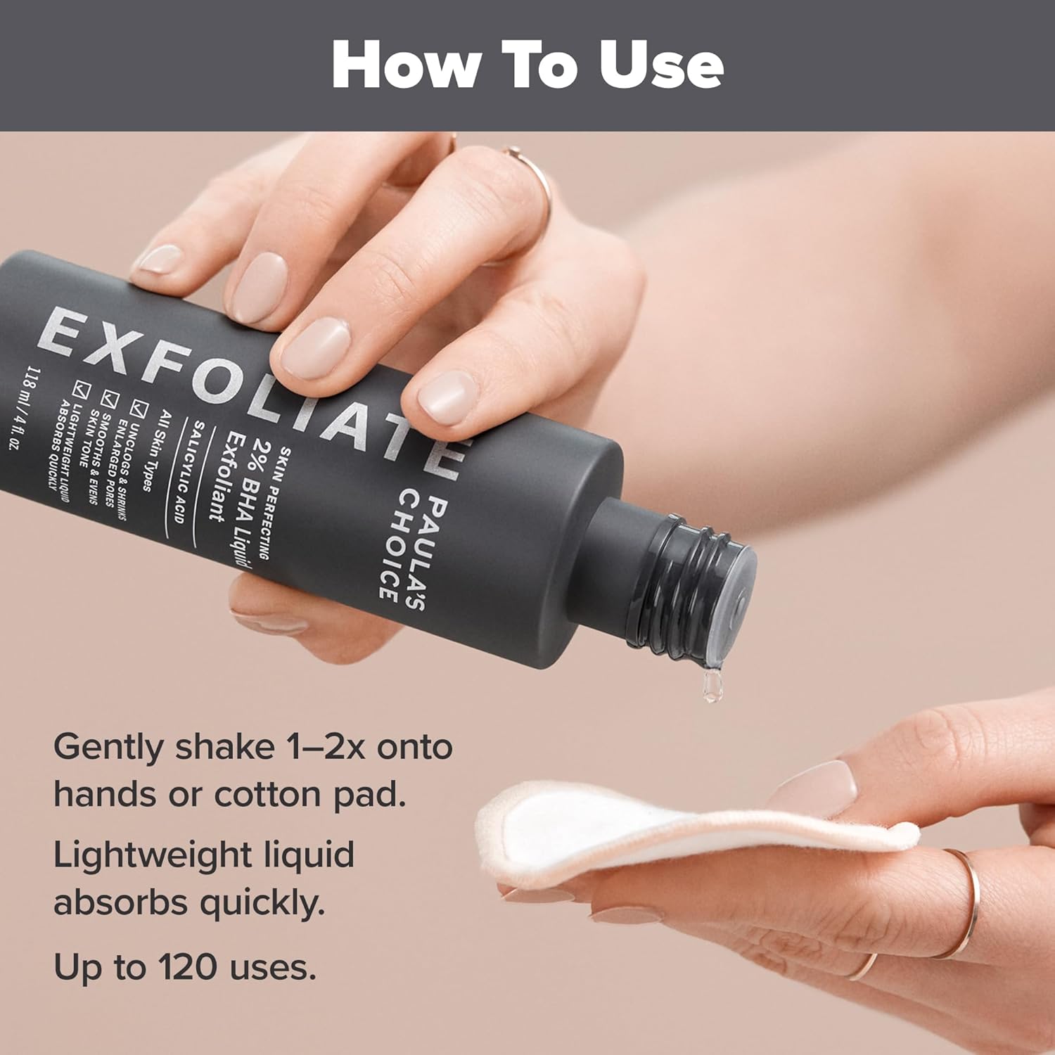 Paulas Choice skin perfecting 2% BHA Liquid Exfoliant with Salicylic Acid. Removes Blackheads, Blemishes, Whiteheads, Wrinkles, Unclogs Pores, Smoothes, Evens, Oil Control, Exfoliates & Glows 118ml