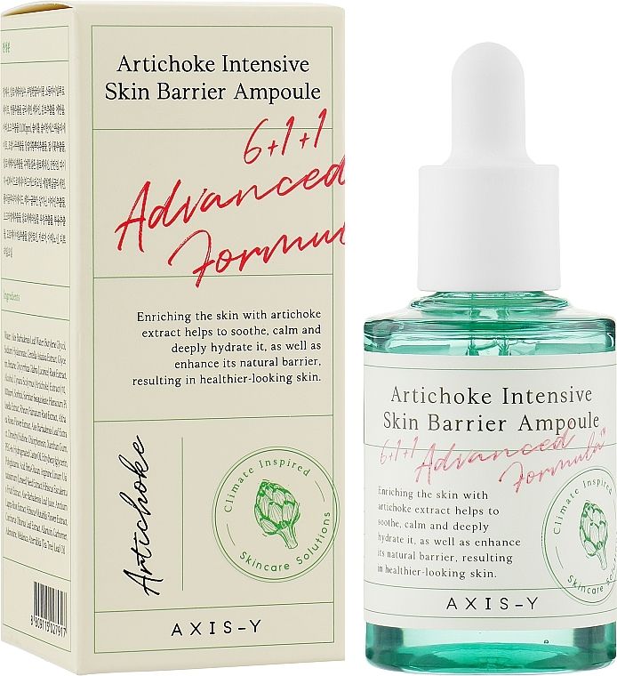 AXIS-Y Artichoke Intensive Skin Barrier Ampoule Face Serum. Moisturizes, Heals & Prevents Acne Scars, Brightens, Soothes Irritation & Irritation, Reduces Pores, Smooths, Fades Spots, Blemishes & Evens