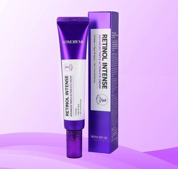 Some By Mi Retinol Intense Advance Triple Action Eye Cream with Niacinamide & Centella. Removes Dark Circles, Eye Wrinkles, Fine Lines, Prevent Pigmentations, Eye Spots, Firms, Smooths & Elasticity