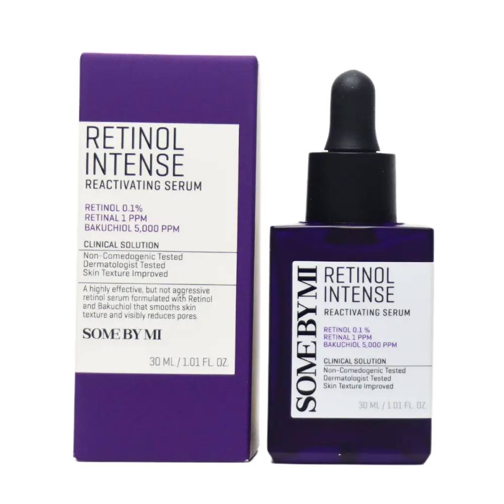SOME BY MI Retinol Intense reactivating Face Serum with Bakuchiol. Moisturizes, Removes Acne Marks, Wrinkles, Fine Lines, Pigmentations. Prevent skin aging, Improve Elasticity,  Soothes & Renews