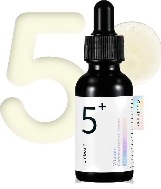 The Numbuzin No.5+ Vitamin Concentrated Serum with Niacinamide, TXA, Alpha Arbutin & Glutathione. Removes Blemishes, Dark Spots, Acne Marks, Pigmentation, Brightens, Evens the skin tone & Hydrates.