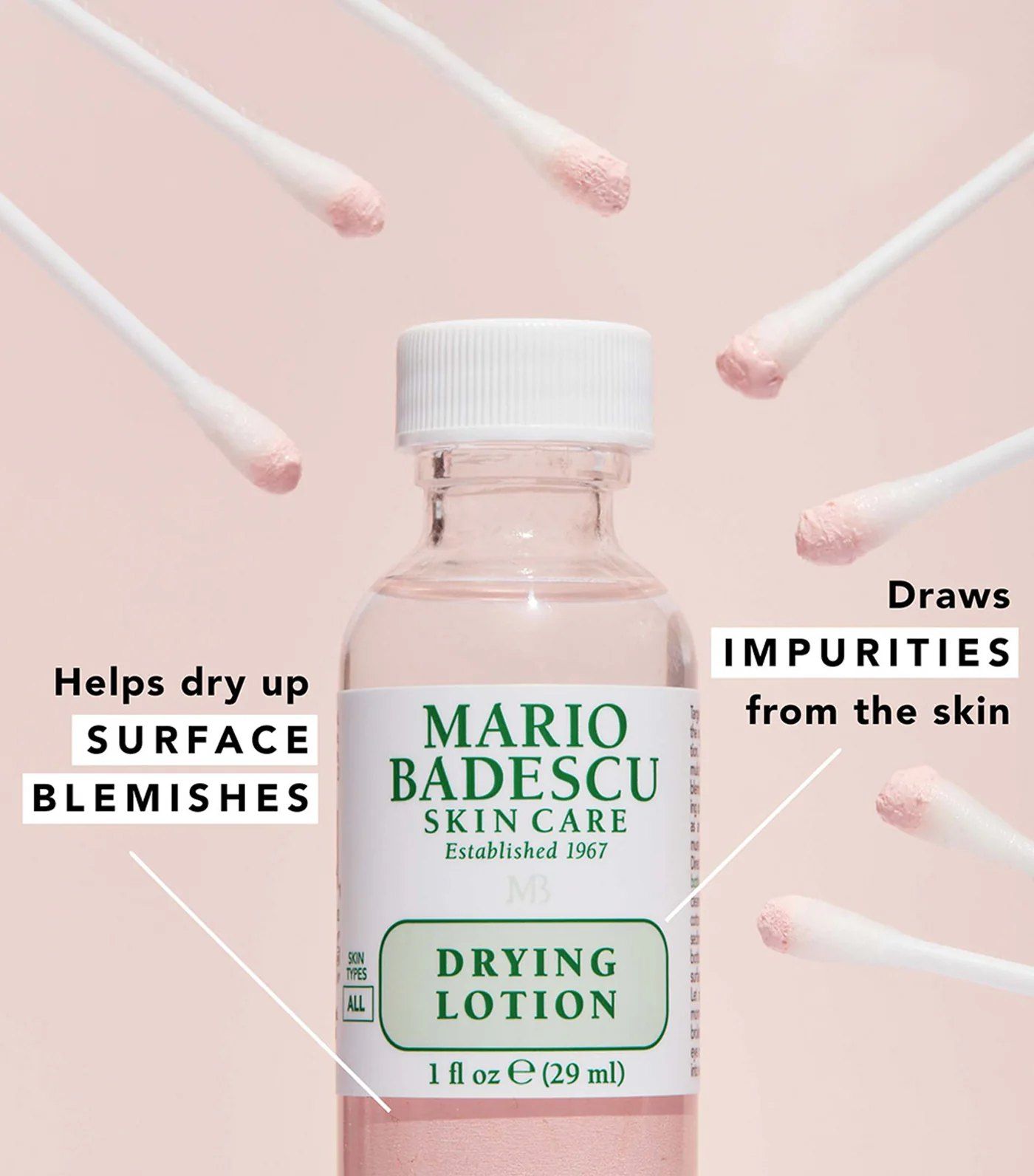 Mario Badescu Drying Lotion for Face with Salicylic Acid. Dry up & Remove Pimples, Blemishes, Acne, Spots, Breakouts, Unclogs Pores, Reduce redness, Exfoliates & dry up surface blemishes overnight.