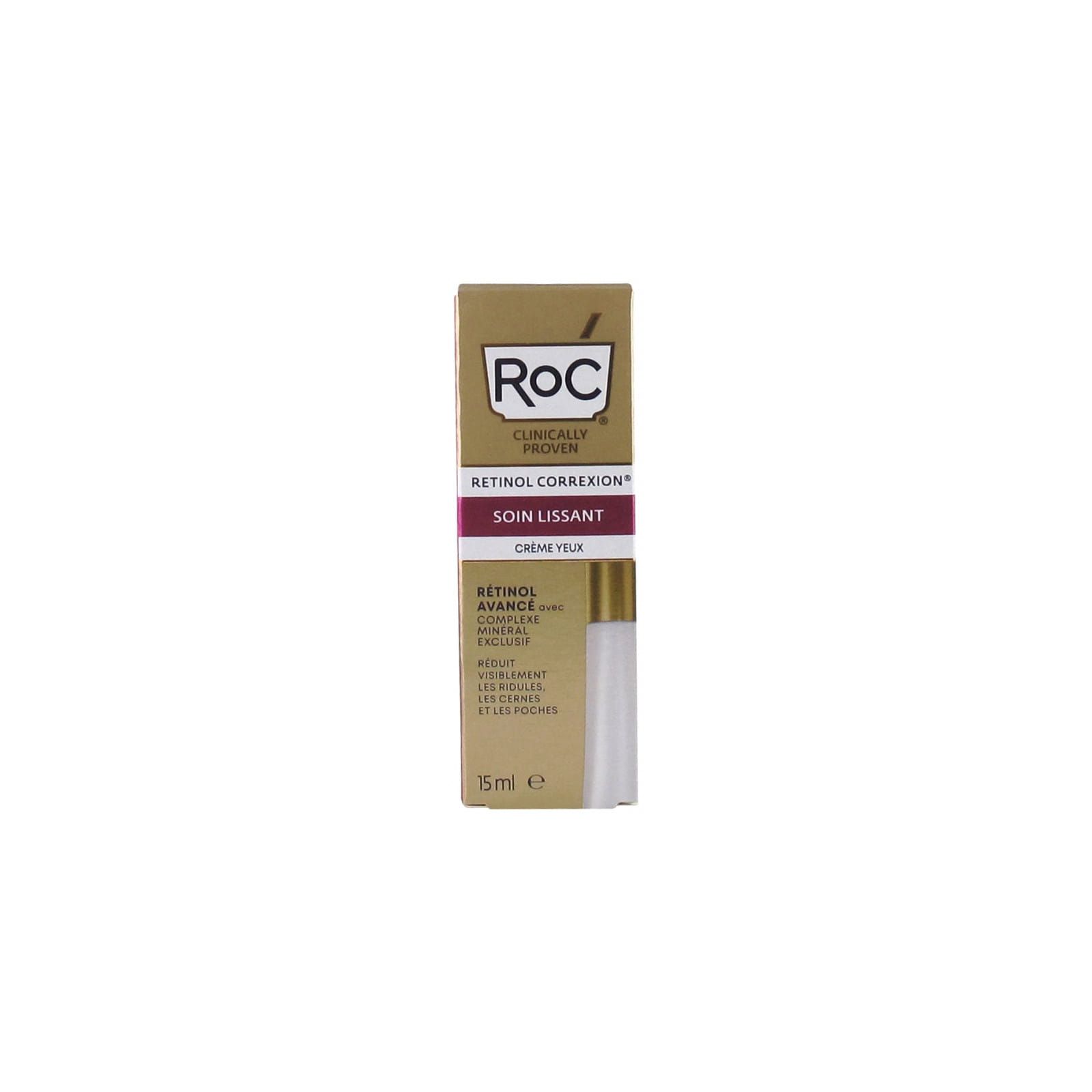 RoC RETINOL CORREXION Soin Lissant Smoothing Eye Cream. Removes Eye Puffiness, dark circles, Wrinkles, Eye Bags, Crow's Feet, Smooths Fine Lines, Brightens, Firms, Moisturizes & Rejuvenates.