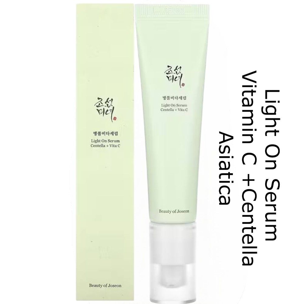 Beauty of Joseon Light On Serum with Vitamin C & Centella Asiatica. Moisturizes, Removes Blemishes, Pigmentations, Dark Spots, Brightens, Evens the skin tone, Soothes, Smooths and Glows the skin.