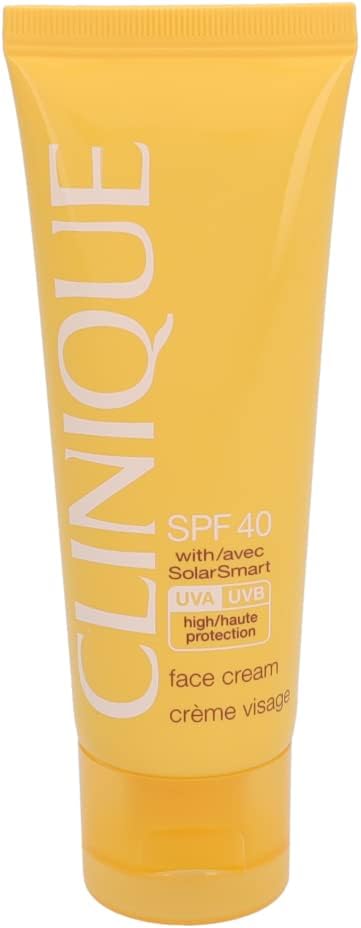 Clinique Face Cream Solar Smart SPF 40 Sunscreen 50ml. Moisturizes, Prevent formation of Wrinkles, Dark spots & other signs of aging, Protect against burning effects of UVA and UVB rays & Anti-Aging