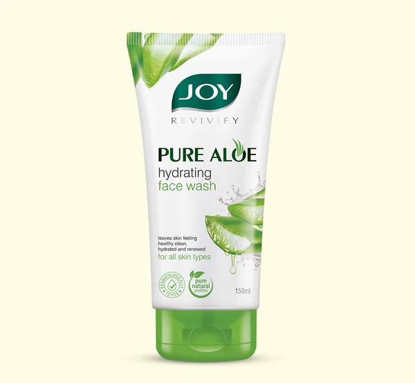 Joy Pure Aloe Vera Hydrating Face Wash. Cleanses, Removes Acne, Pimples, Imperfections, Wrinkles, Dullness, Purifies, Moisturizes, Softens, Remove Dirt, Unclog Pores, and Controls Oil Secretion