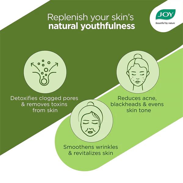 Joy Tea Tree & Green Tea Mineral Clay Pore Clarifying Face wash. Cleanses, Removes Blackheads, Wrinkles, Acne, Dark Spots, Blemishes, Dullness, Firms, Make skin Young, Smooth, Soothes & Unclog Pores.