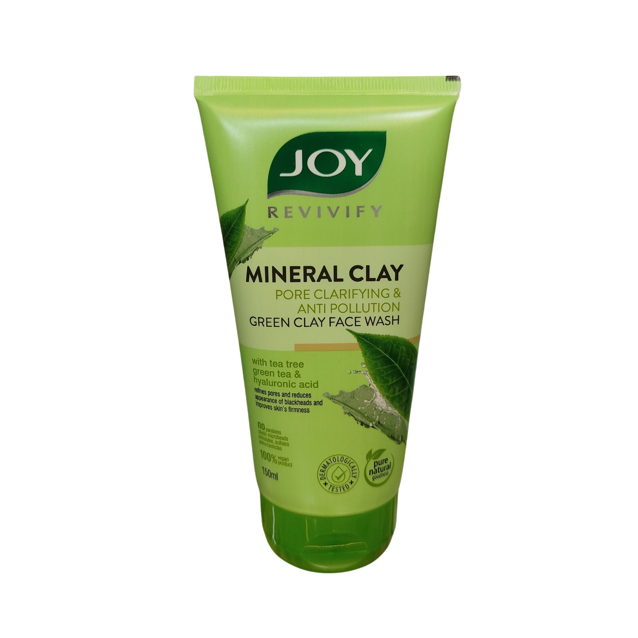 Joy Tea Tree & Green Tea Mineral Clay Pore Clarifying Face wash. Cleanses, Removes Blackheads, Wrinkles, Acne, Dark Spots, Blemishes, Dullness, Firms, Make skin Young, Smooth, Soothes & Unclog Pores.